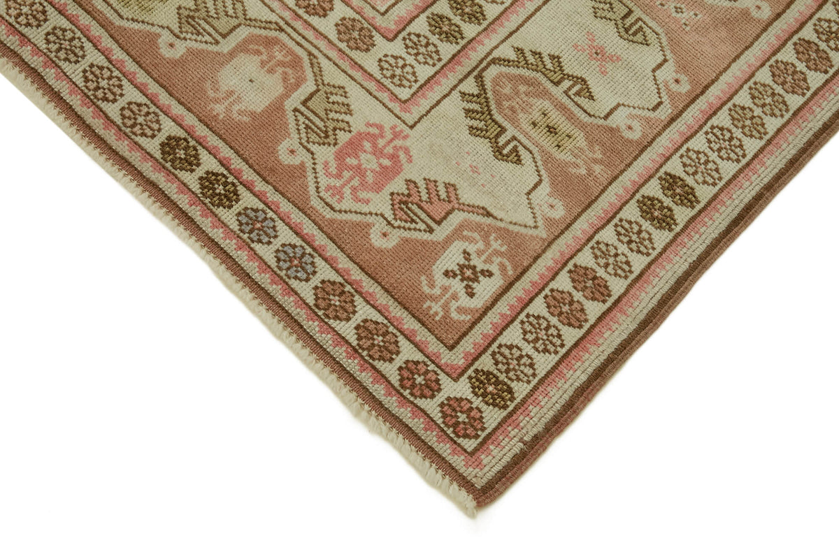 Kavale Anadolu Vintage Pembe Geometrik El Dokuma Halı 130x238 cm 46753 – detay görünümü