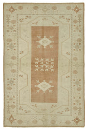 Gekro Bej Kahverengi Geometrik Desenli Yün Halı 122x186 cm