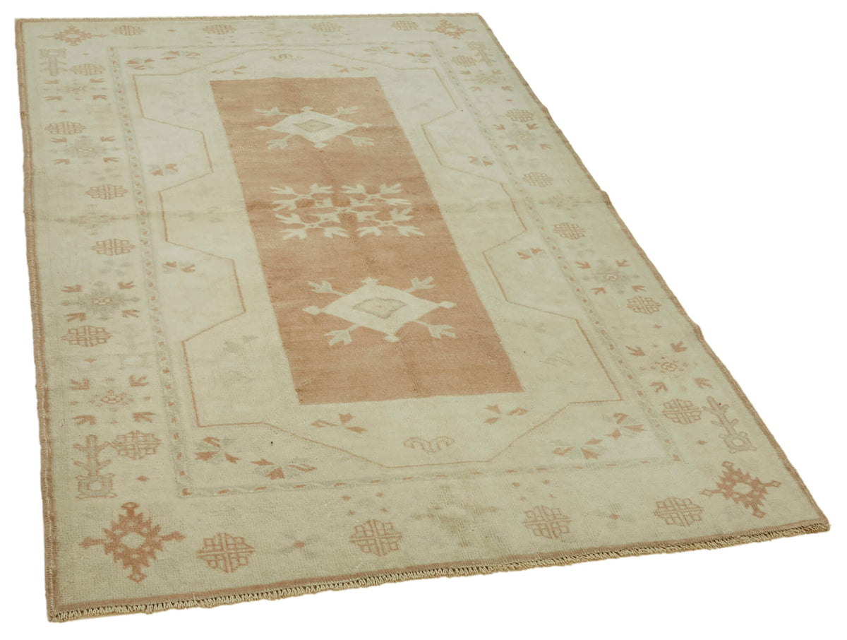 Gekro Bej Kahverengi Geometrik Desenli Yün Halı 122x186 cm – genel görünüm