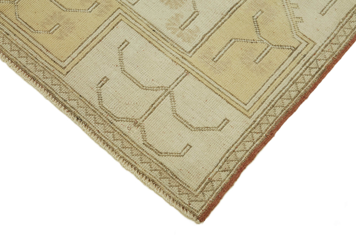 Gekro Düz Bej Halı Etnik Geometrik Desenli Vintage 120x215 cm – detay görünümü