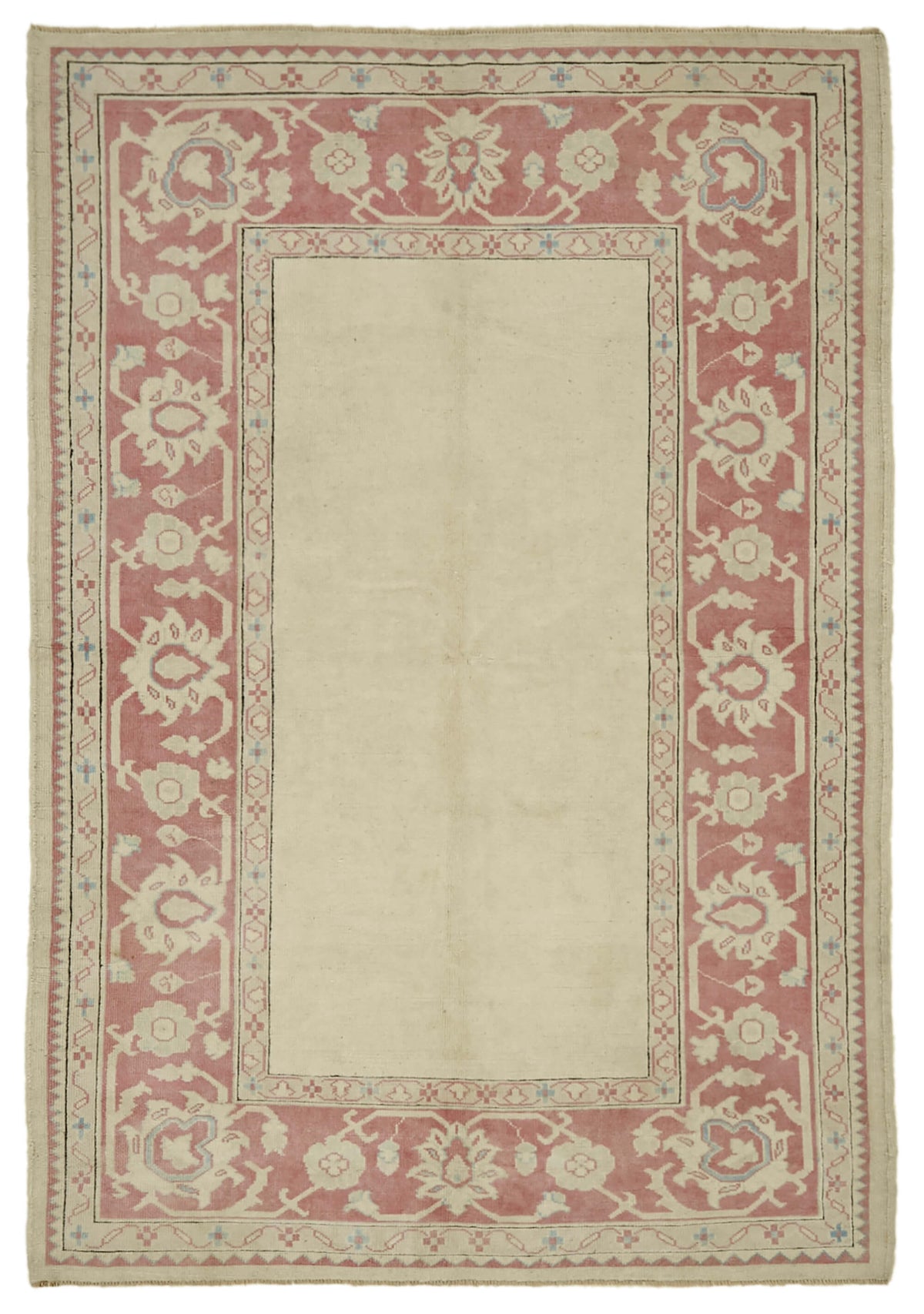 Kavale Anadolu El Dokuma Bej Bordürlü Düz Halı 162x237 cm 46758