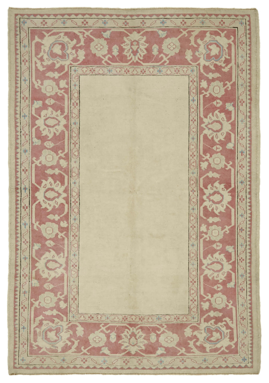 Kavale Anadolu El Dokuma Bej Bordürlü Düz Halı 162x237 cm 46758