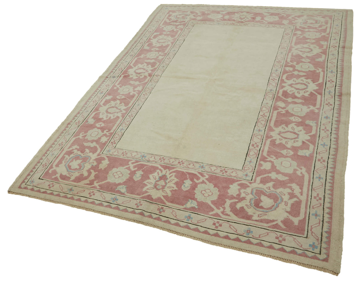 Kavale Anadolu El Dokuma Bej Bordürlü Düz Halı 162x237 cm 46758 – doku yakın çekim