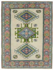Kavale Vintage Düz Dokuma Düz Krem Geometrik Desenli Halı 211x274 cm