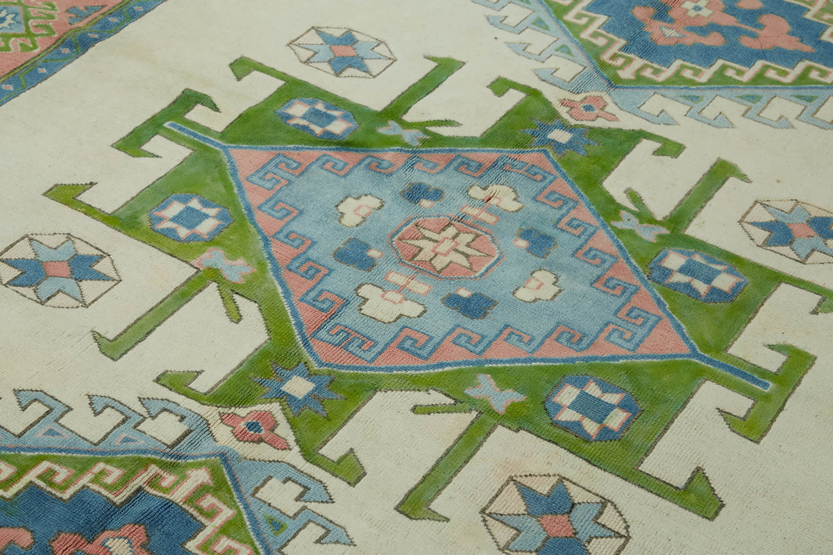 Kavale Vintage Düz Dokuma Düz Krem Geometrik Desenli Halı 211x274 cm – mekânda kullanım