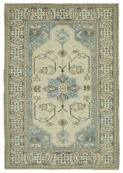 Kavale Anadolu Bej Mavi Geometrik Desenli El Dokuma Halı 163x230 cm