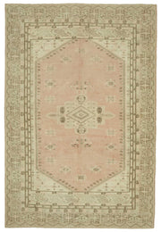 Kavale Vintage Pembe Geometrik Desenli El Dokuma Halı 195x297 cm