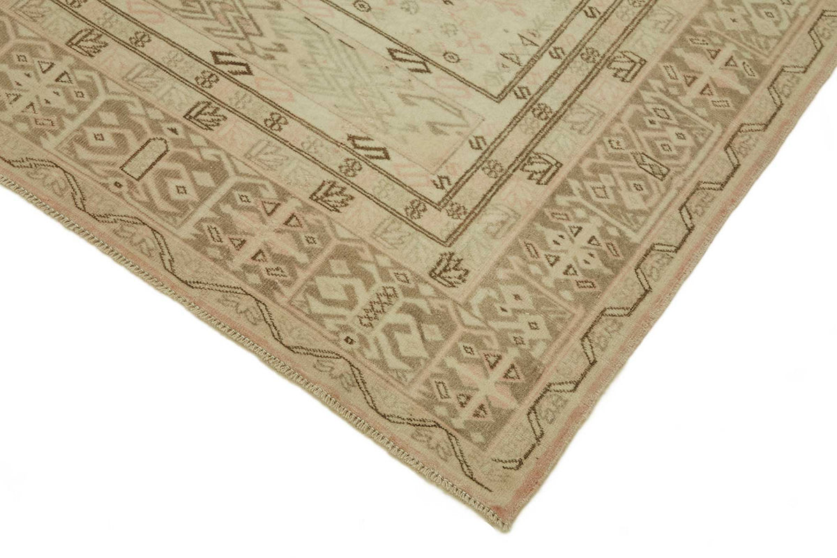 Kavale Vintage Pembe Geometrik Desenli El Dokuma Halı 195x297 cm – detay görünümü