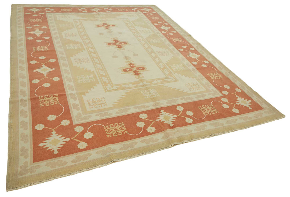 Kavale Kırmızı Dokuma Geometrik Desenli Vintage Halı 238x326 cm – genel görünüm