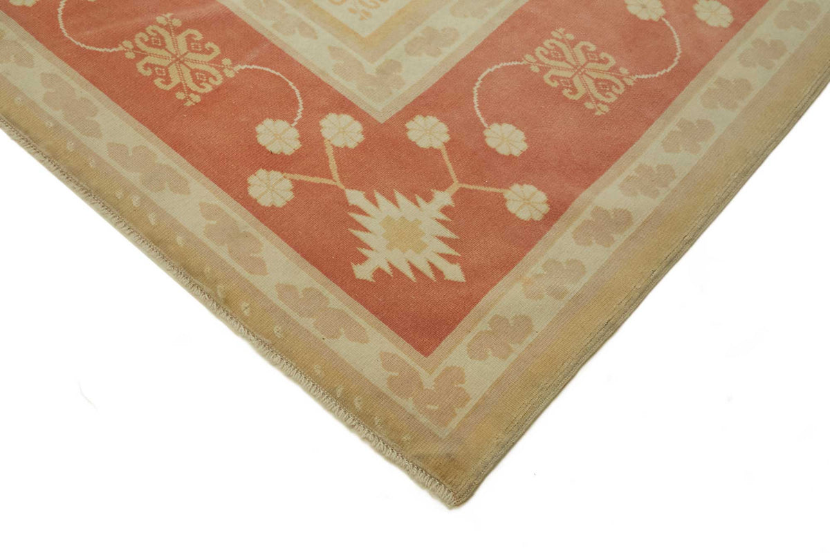 Kavale Kırmızı Dokuma Geometrik Desenli Vintage Halı 238x326 cm – detay görünümü
