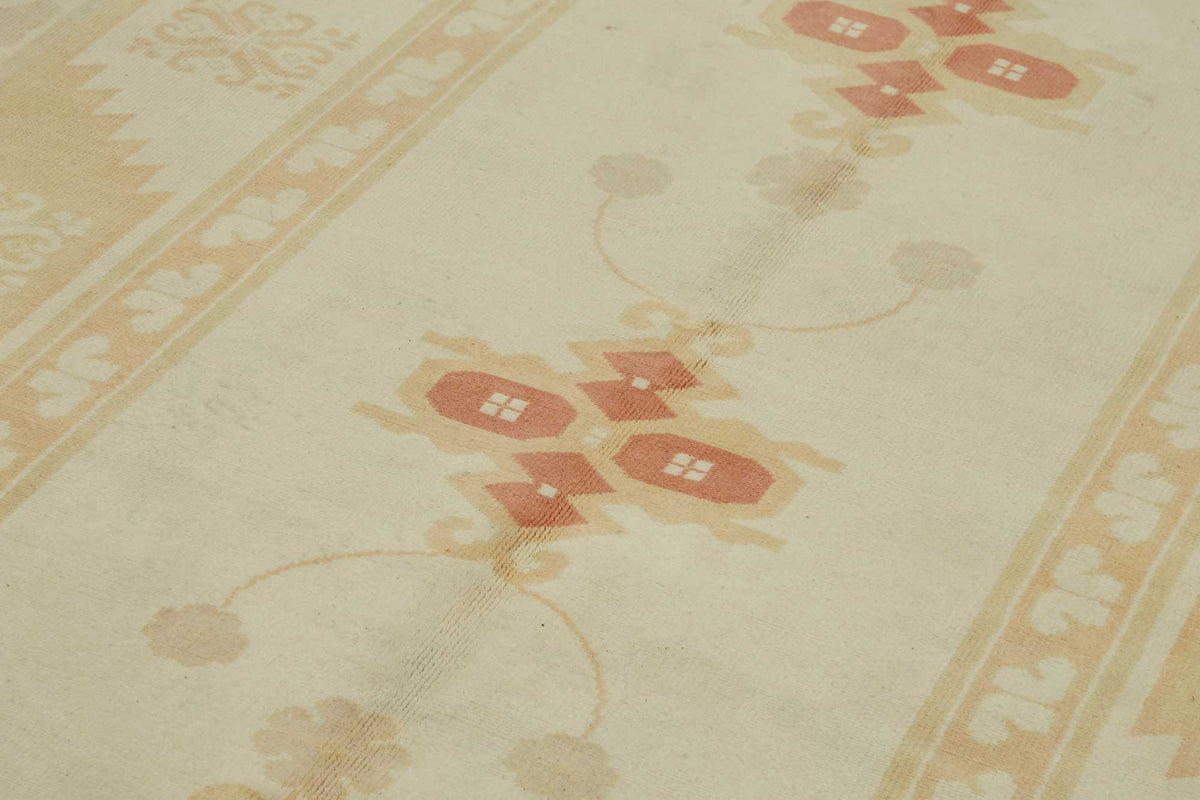 Kavale Kırmızı Dokuma Geometrik Desenli Vintage Halı 238x326 cm – mekânda kullanım