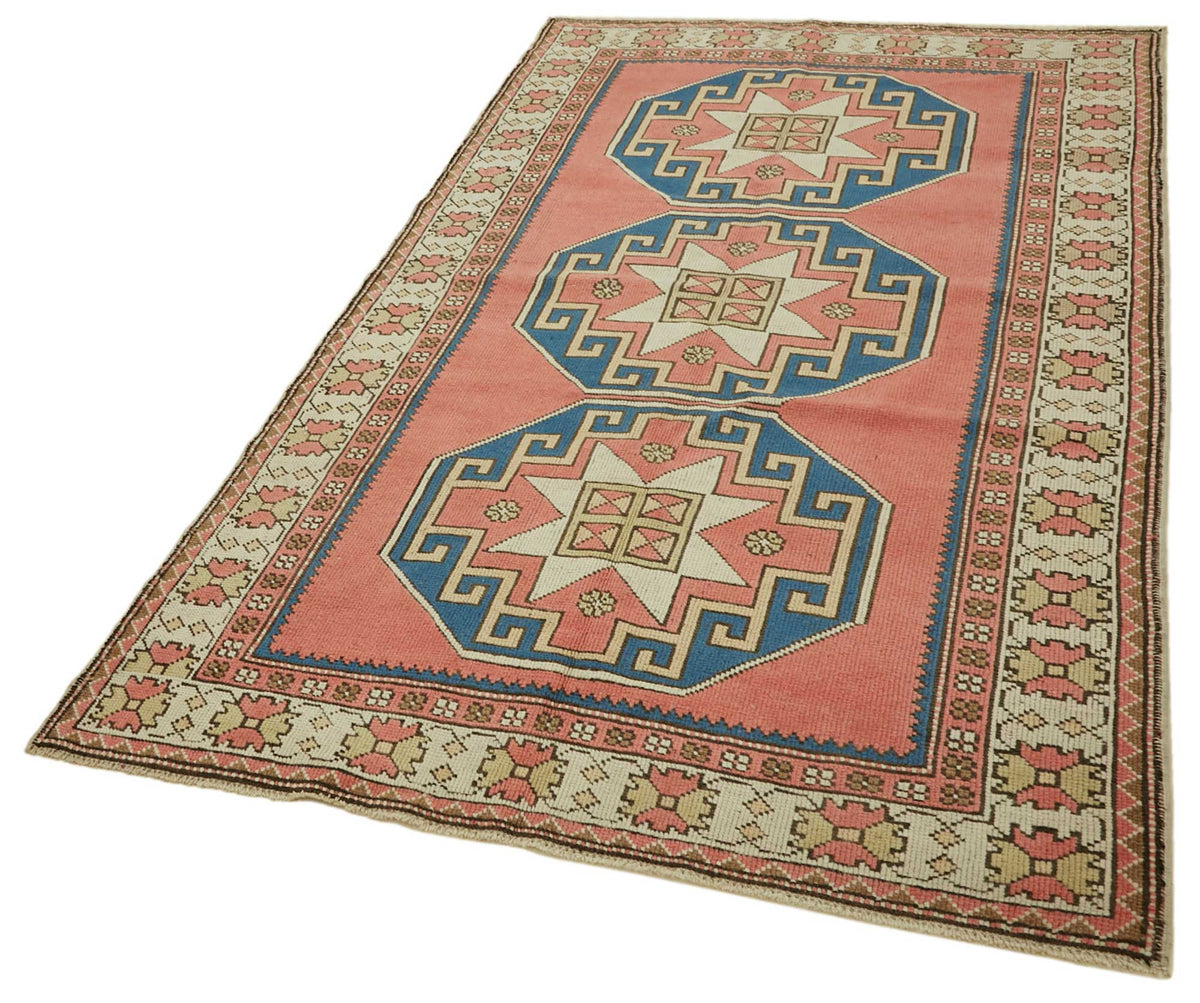 Kavale Kırmızı Lacivert Madalyon Desenli El Dokuma Halı 143x239 cm – doku yakın çekim