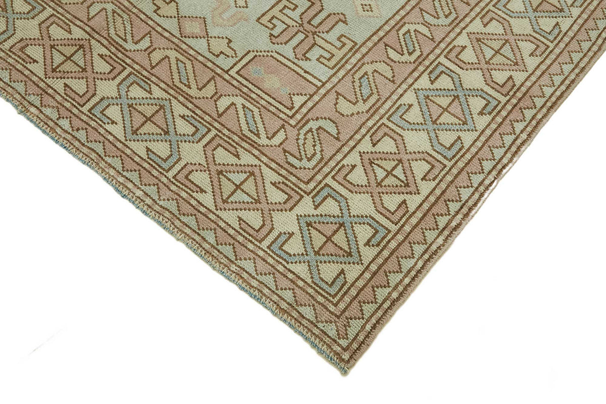 Kavale Toz Pembe Halı Etnik Geometrik Desenli Vintage 145x233 cm – detay görünümü