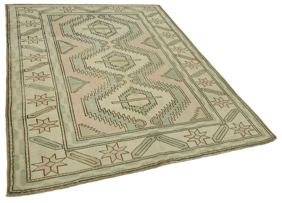 Kavale Etnik Motifli Mavi ve Açık Gri Bej Halı 183x240 cm 46783 – genel görünüm