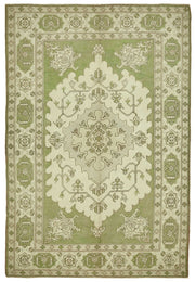 Kavale Yeşil Krem Geometrik Klasik El Dokuma Halı 224x327 cm