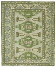 Kavale Yeşil Halı Fıstık Yeşili Madalyon Desenli Vintage 229x280 cm