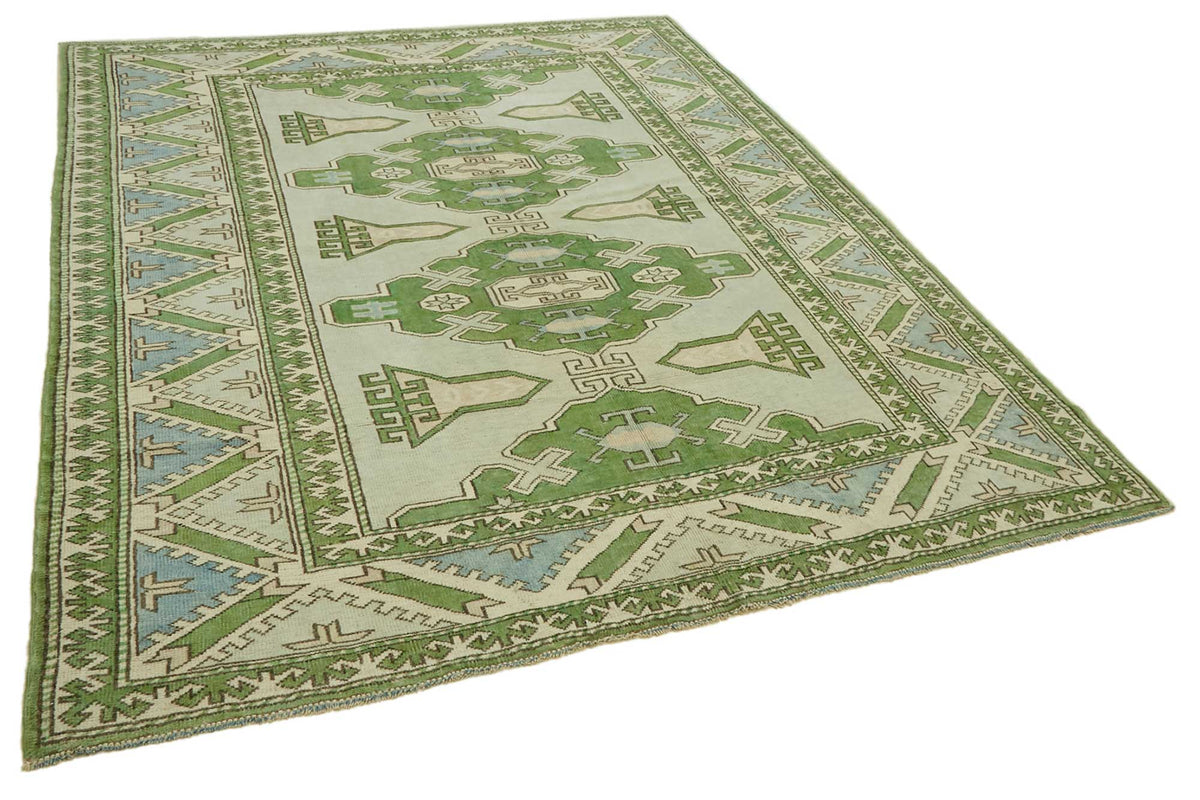 Kavale Yeşil Halı Fıstık Yeşili Madalyon Desenli Vintage 229x280 cm – genel görünüm
