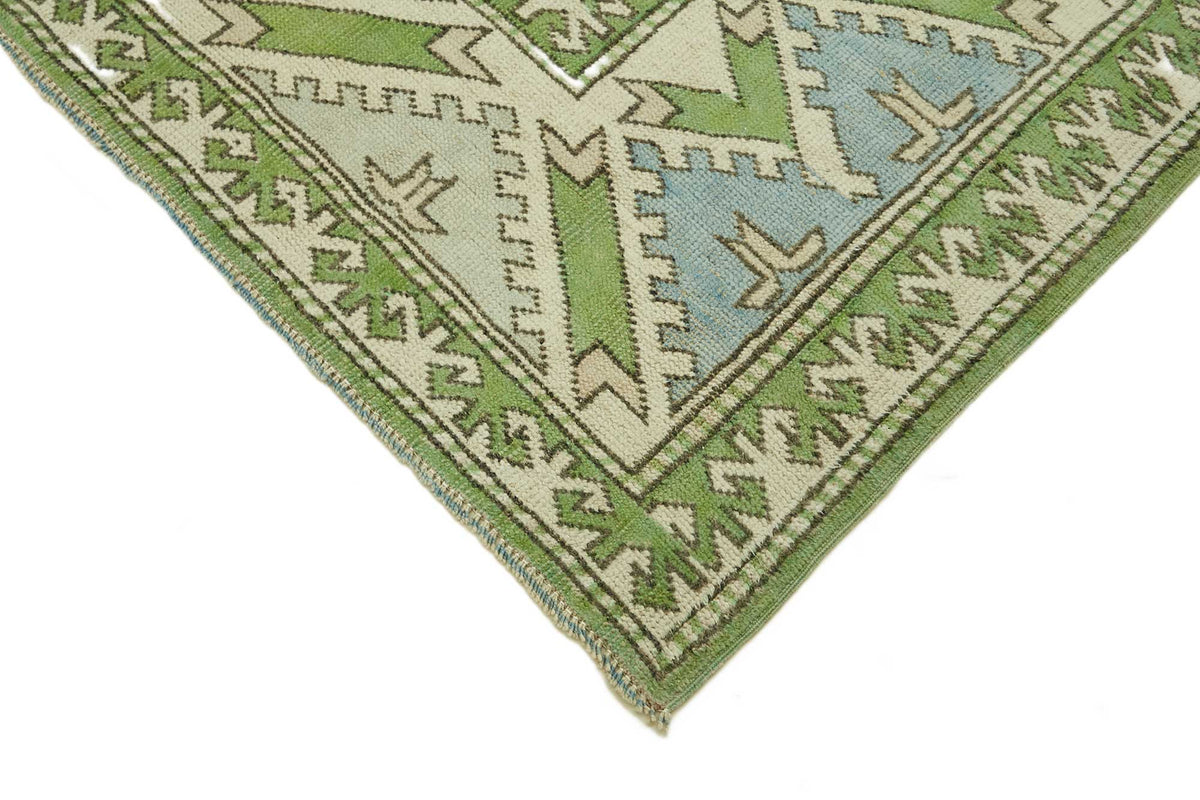 Kavale Yeşil Halı Fıstık Yeşili Madalyon Desenli Vintage 229x280 cm – detay görünümü