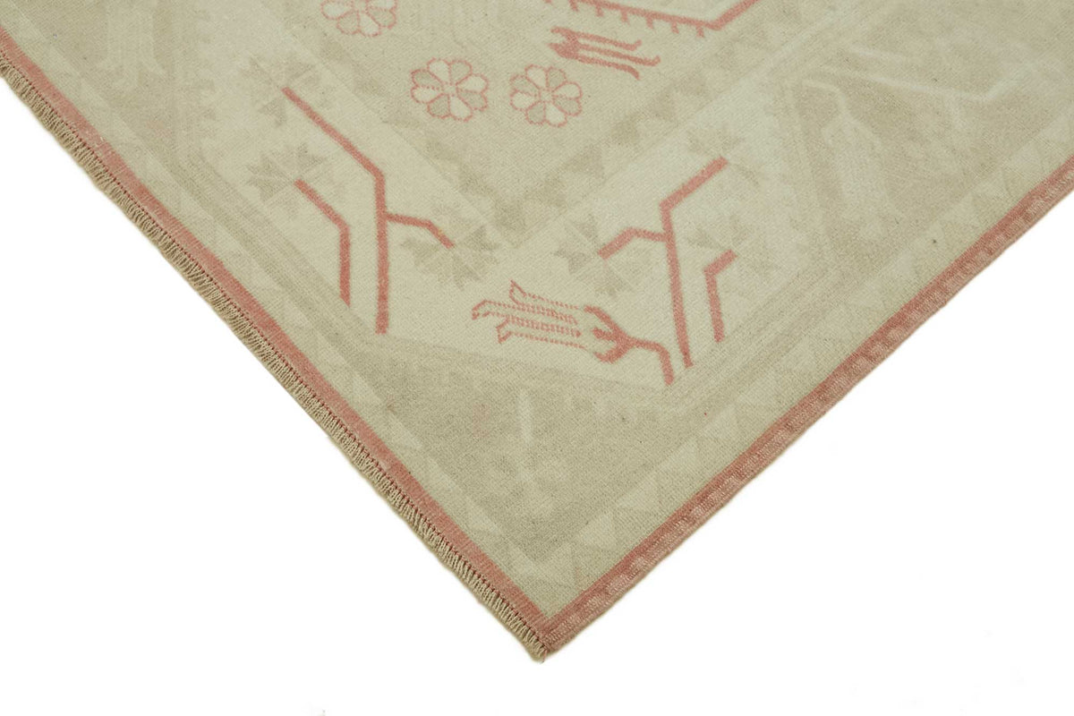 Kavale Düz Bej Halı Geometrik Desenli Düz Dokuma 198x284 cm – detay görünümü
