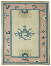 Kavale Geometrik Desenli El Dokuma Modern Halı Krem Pembe 234x307 cm