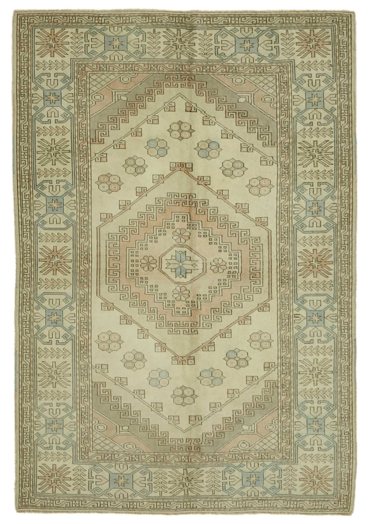 Kavale Anadolu El Dokuma Bej Halı Geometrik Desenli 162x236 cm 46800