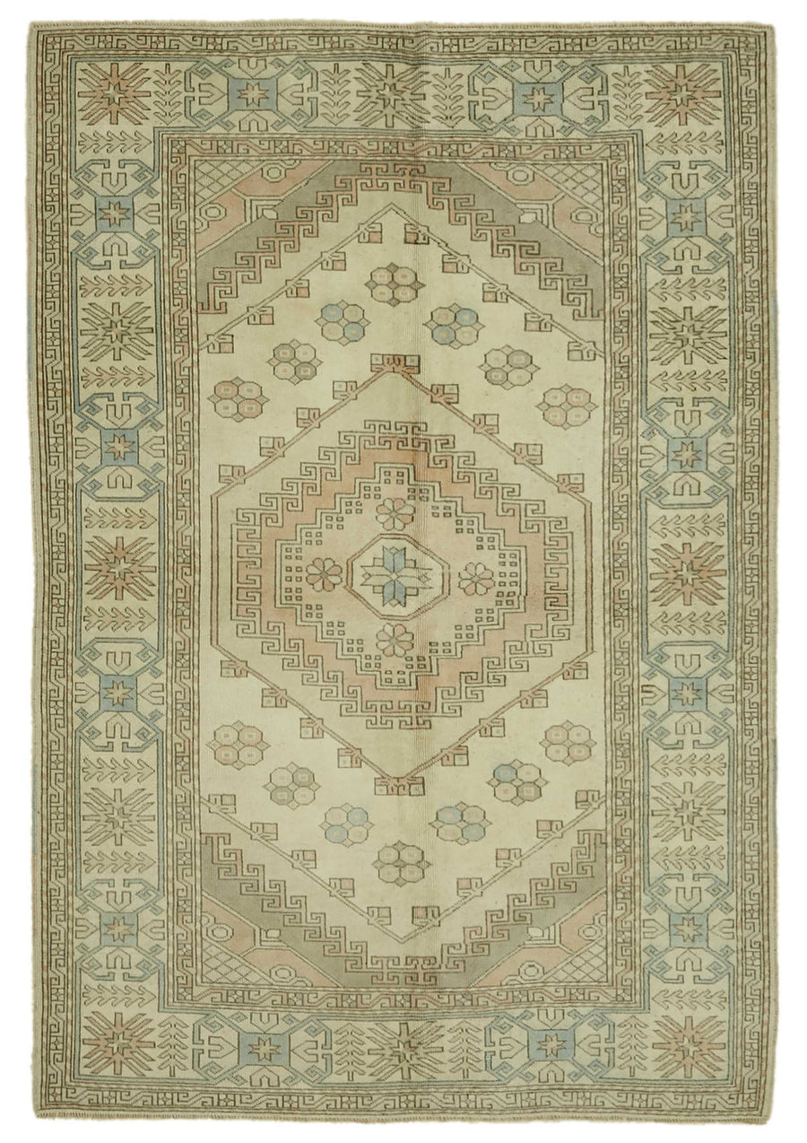 Kavale Anadolu El Dokuma Bej Halı Geometrik Desenli 162x236 cm 46800