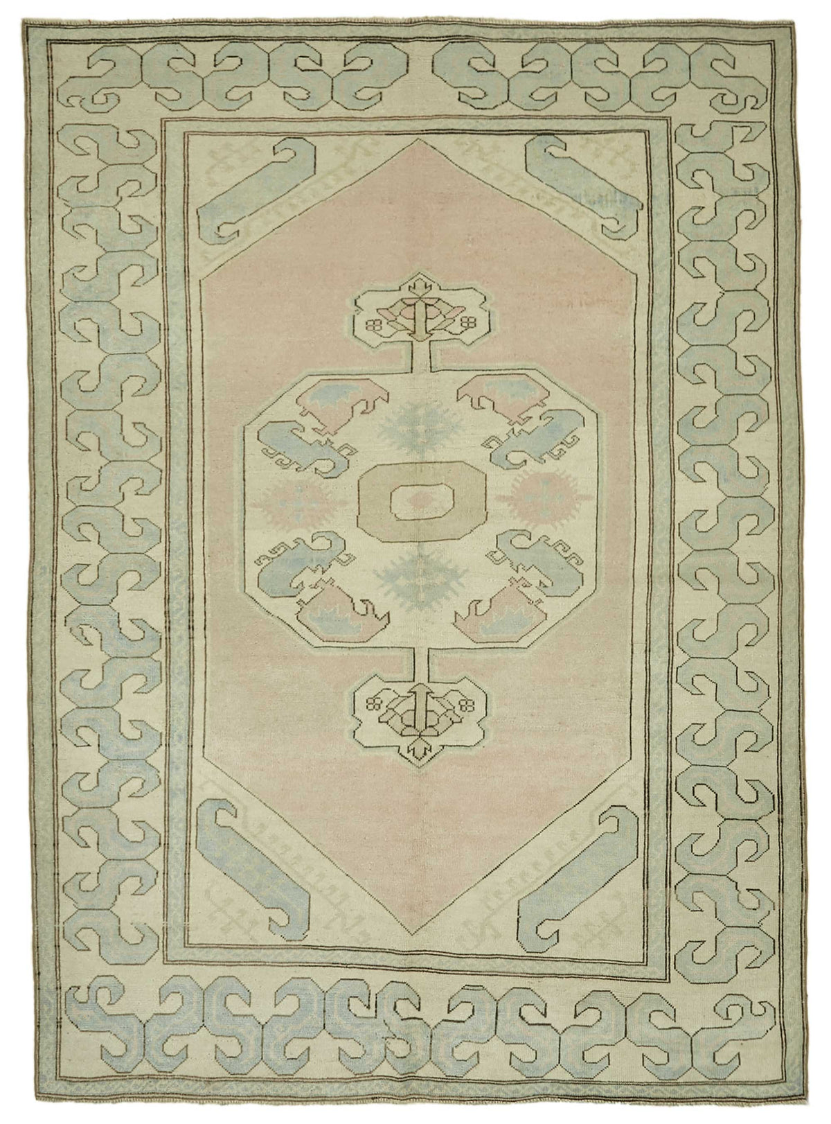 Kavale Vintage Madalyon Desenli Toz Pembe Halı 191x266 cm 46801