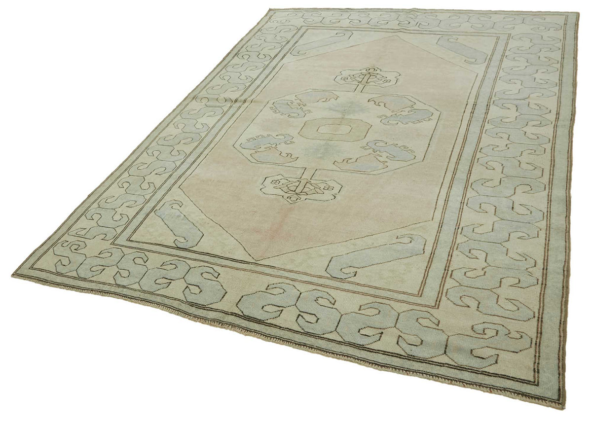 Kavale Vintage Madalyon Desenli Toz Pembe Halı 191x266 cm 46801 – doku yakın çekim