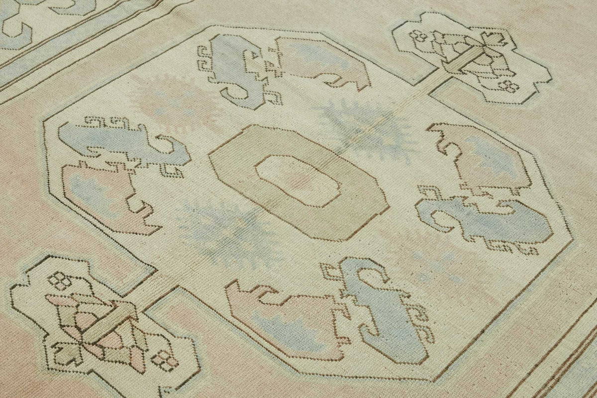Kavale Vintage Madalyon Desenli Toz Pembe Halı 191x266 cm 46801 – mekânda kullanım