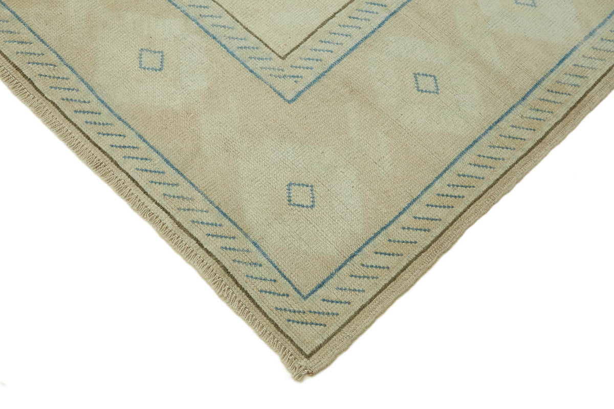 Kavale Bej Mavi Halı Geometrik Bordürlü ve Mat Dokulu 185x248 cm 46804 – detay görünümü