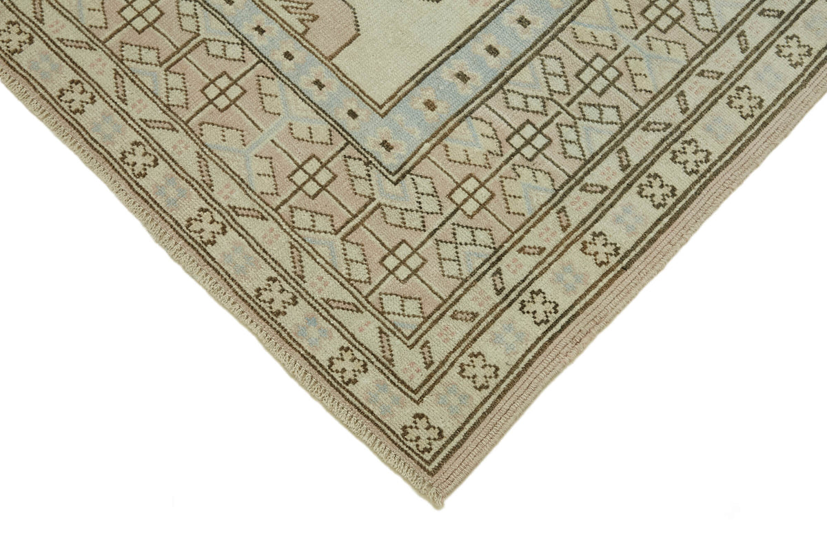 Kavale Bej Gri Geometrik Desenli El Dokuma Halı 175x254 cm – detay görünümü