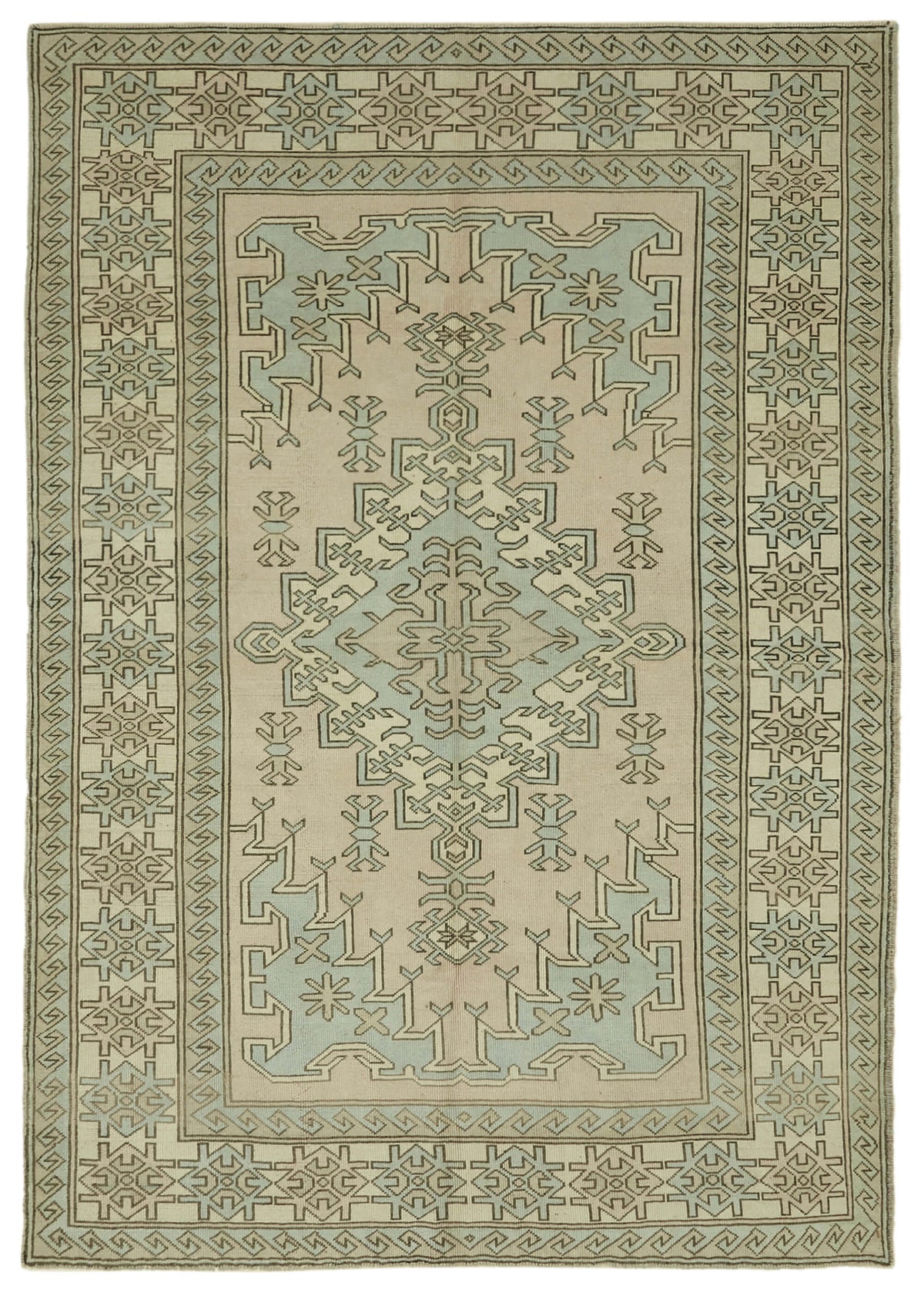 Kavale Anadolu Dokuma Açık Mavi Madalyon Desenli Halı 201x290 cm