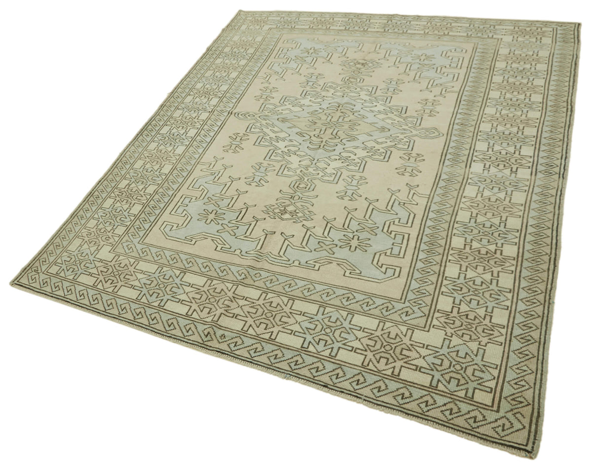Kavale Anadolu Dokuma Açık Mavi Madalyon Desenli Halı 201x290 cm – doku yakın çekim