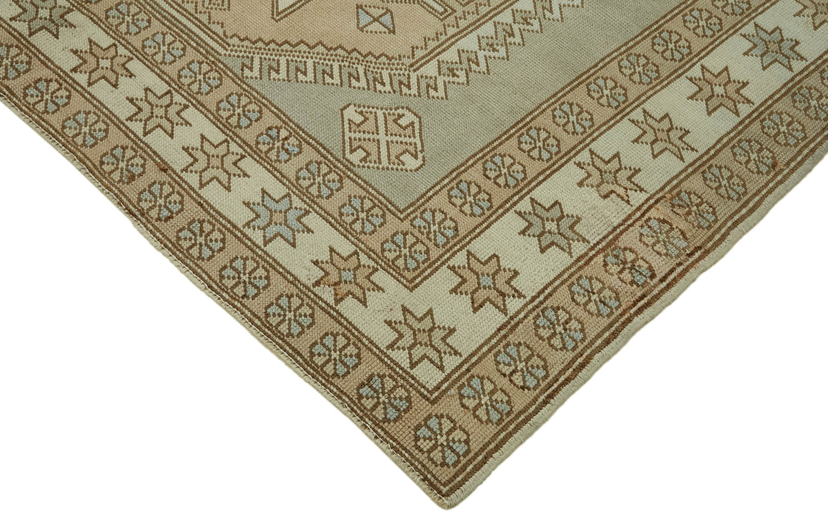 Kavale Bej Gri Geometrik Madalyon Desenli El Dokuma Halı 179x283 cm – detay görünümü