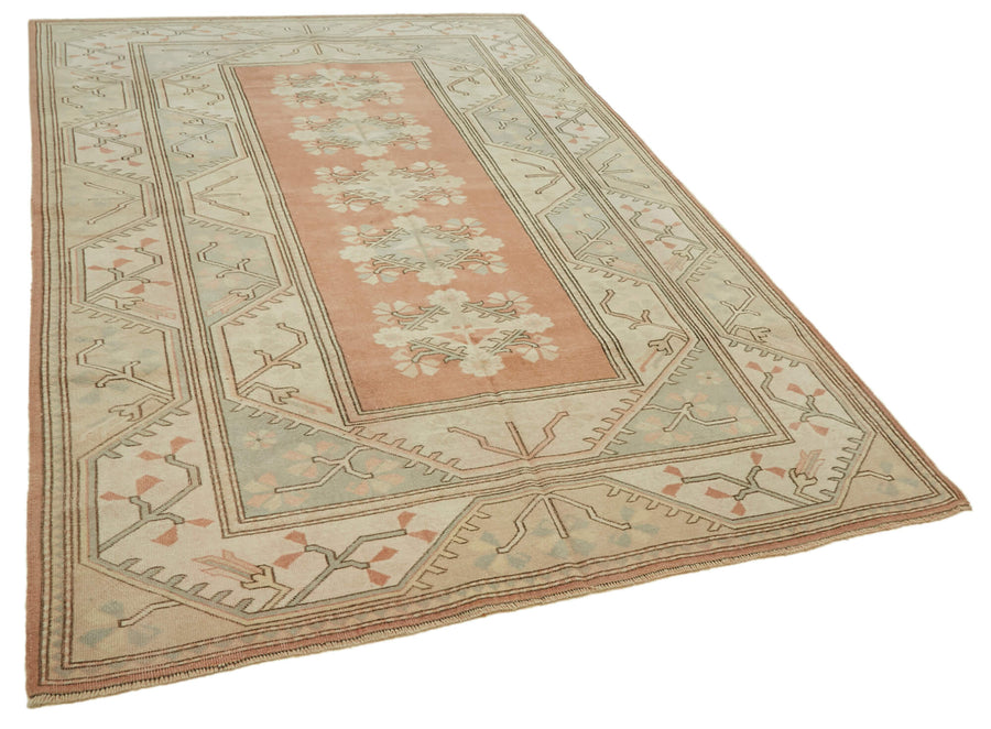 Kavale Bej Kırmızı Geometrik Desenli Etnik El Dokuma Halı 198x295 cm – genel görünüm