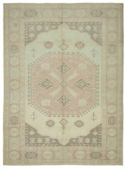 Kavale Bej Geometrik Desenli Pamuk ve Yün El Dokuma Halı 221x300 cm