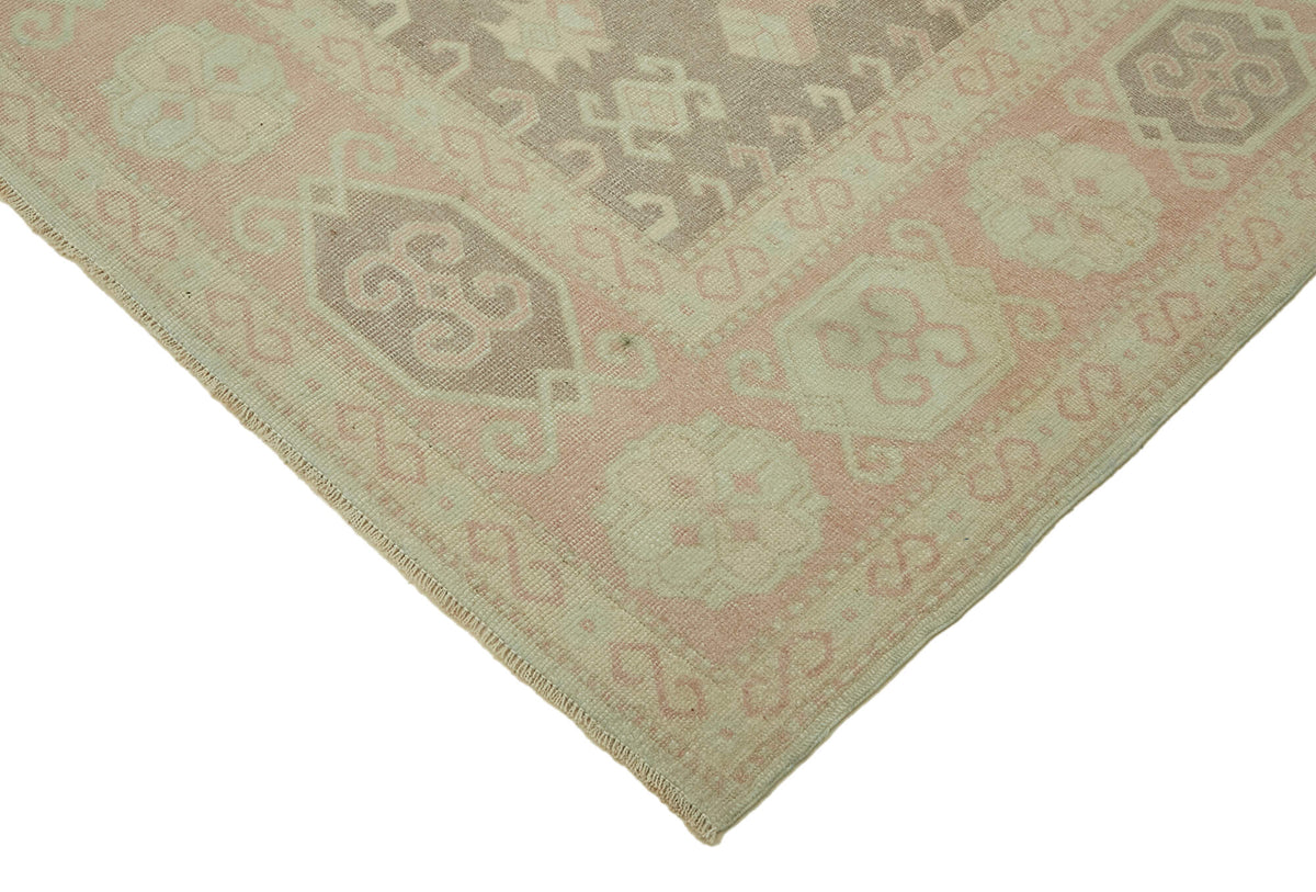 Kavale Bej Geometrik Desenli Pamuk ve Yün El Dokuma Halı 221x300 cm – detay görünümü