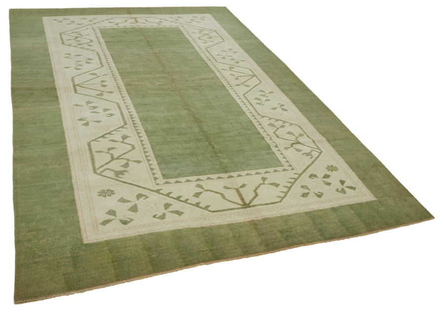 Kavale Yeşil Krem Geometrik Desenli El Dokuma Halı 227x326 cm – genel görünüm