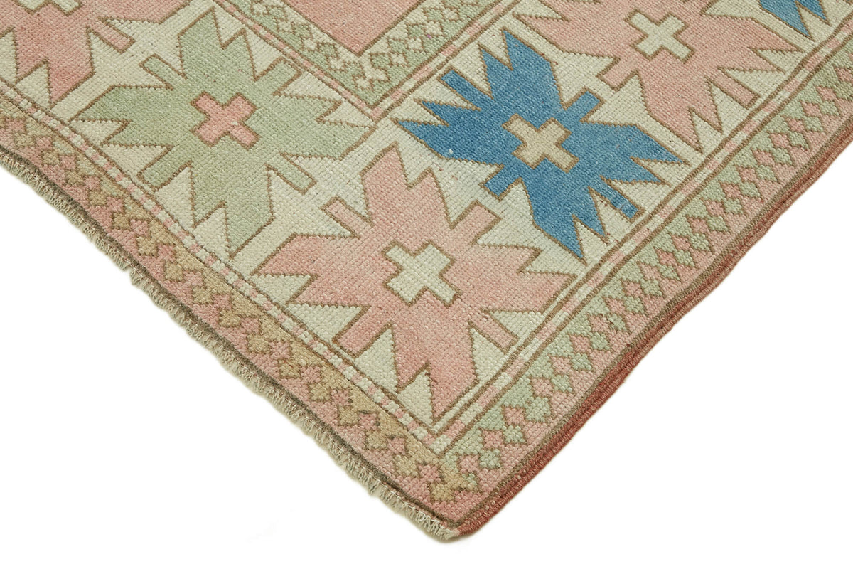 Kavale Anadolu Vintage Pembe Madalyon Desenli El Dokuma Halı 211x304 cm – detay görünümü