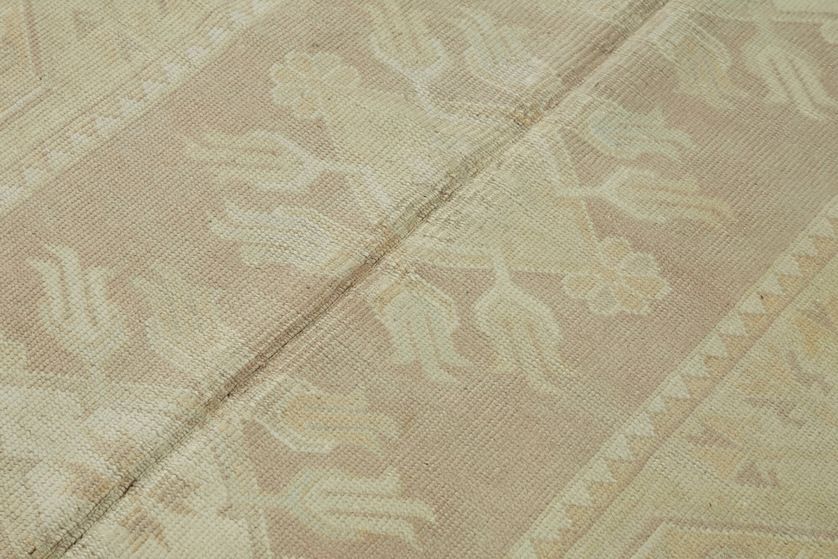 Kavale Geometrik Desenli Vintage Bej Rengi El Dokuma Halı 153x216 cm – mekânda kullanım