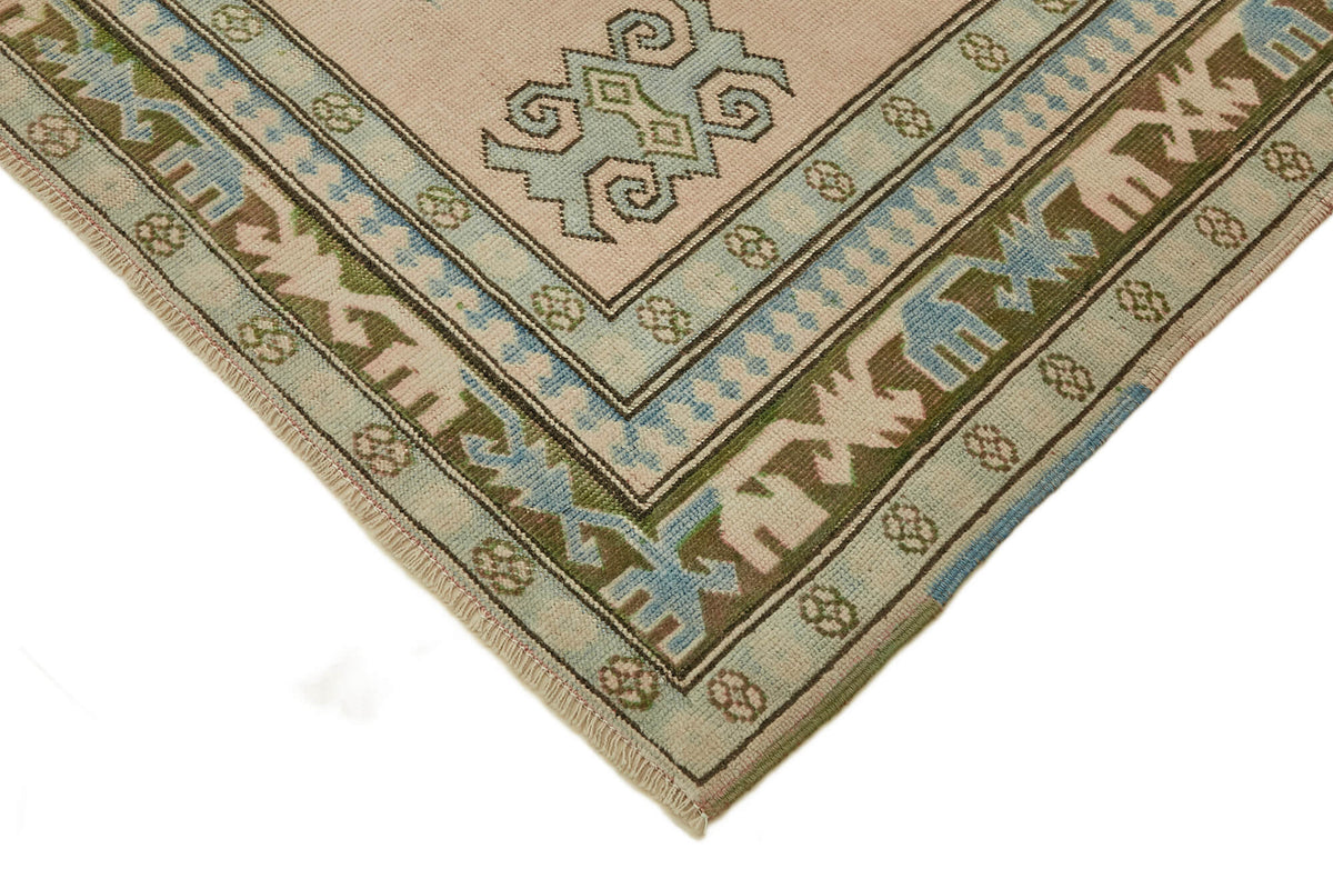Kavale Madalyon Desenli Bej Rengi El Dokuma Anadolu Halısı 176x258 cm – detay görünümü