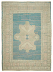 Kavale Dokuma Modern Halı Turkuaz ve Bej Geometrik Desenli 173x237 cm