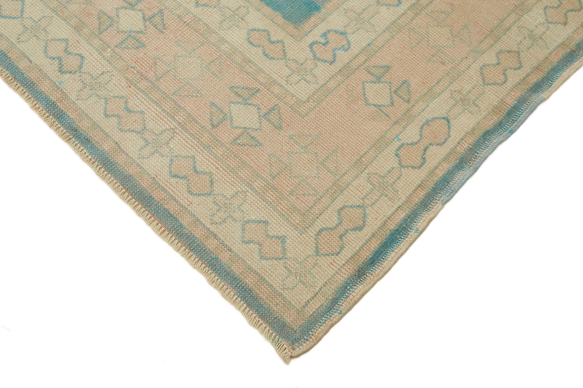 Kavale Dokuma Modern Halı Turkuaz ve Bej Geometrik Desenli 173x237 cm – detay görünümü
