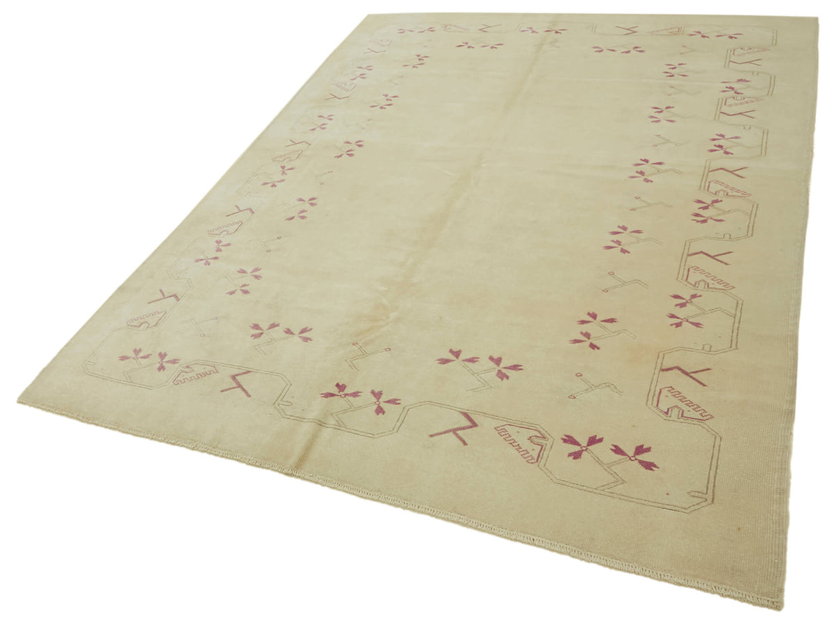 Kavale Bej Mor Modern Geometrik Desenli El Dokuma Halı 200x276 cm – doku yakın çekim