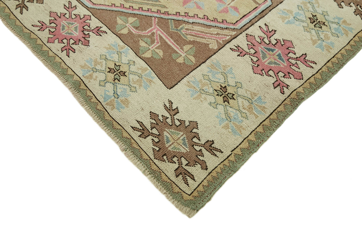 Kavale Gül Kurusu Geometrik Desenli El Dokuma Vintage Halı 215x280 cm – detay görünümü