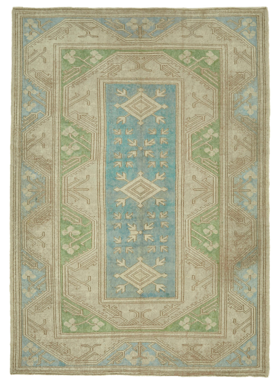Kavale Açık Bej Halı El Dokuma Geometrik Desenli 169x242 cm 46834