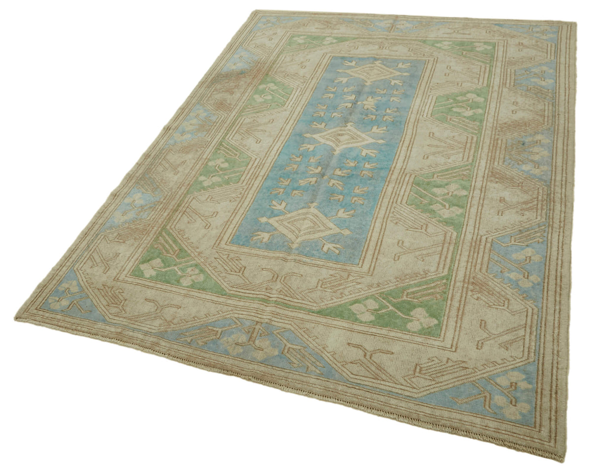 Kavale Açık Bej Halı El Dokuma Geometrik Desenli 169x242 cm 46834 – doku yakın çekim