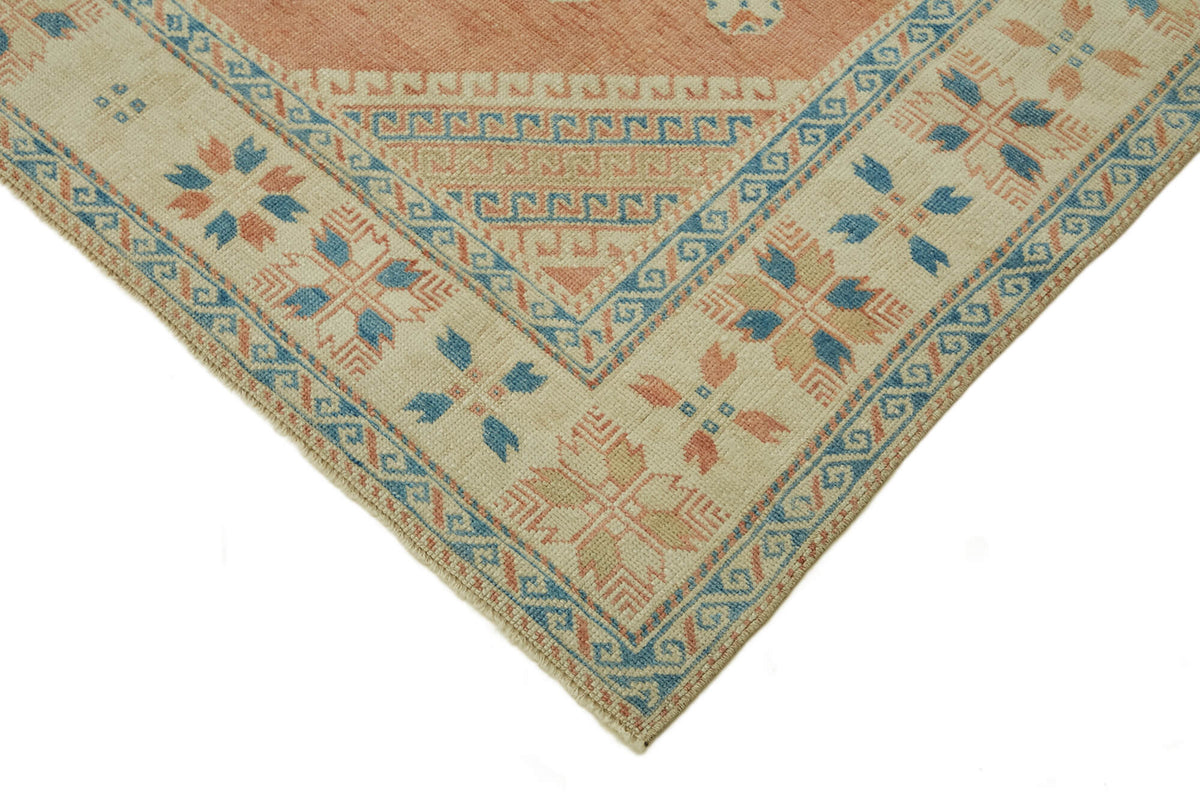Kavale Açık Mavi Halı, Bej ve Terrakota Tonlu Madalyon Desen 191x299 cm – detay görünümü
