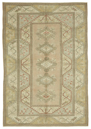 Kavale Madalyon Desenli Açık Pembe ve Bej El Dokuma Halı 191x289 cm