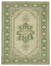Kavale Bej Yeşil Etnik Geometrik Desenli El Dokuma Halı 186x245 cm
